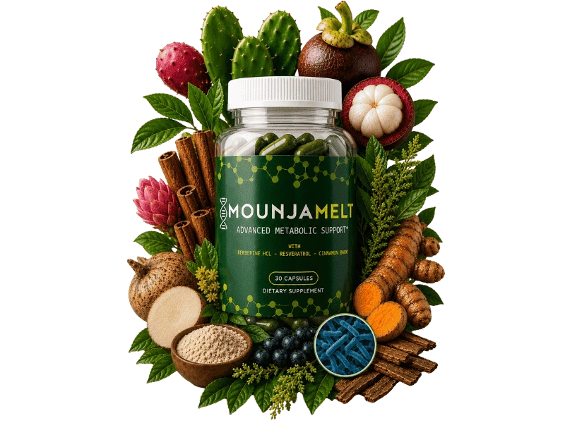MounjaMelt Official single bottle — advanced Berberine metabolic support supplement with forest green label — 30-day supply